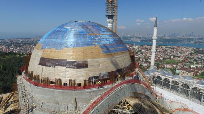 Çamlıca Cami'nde dev kubbenin beton dökme işlemi başladı 9