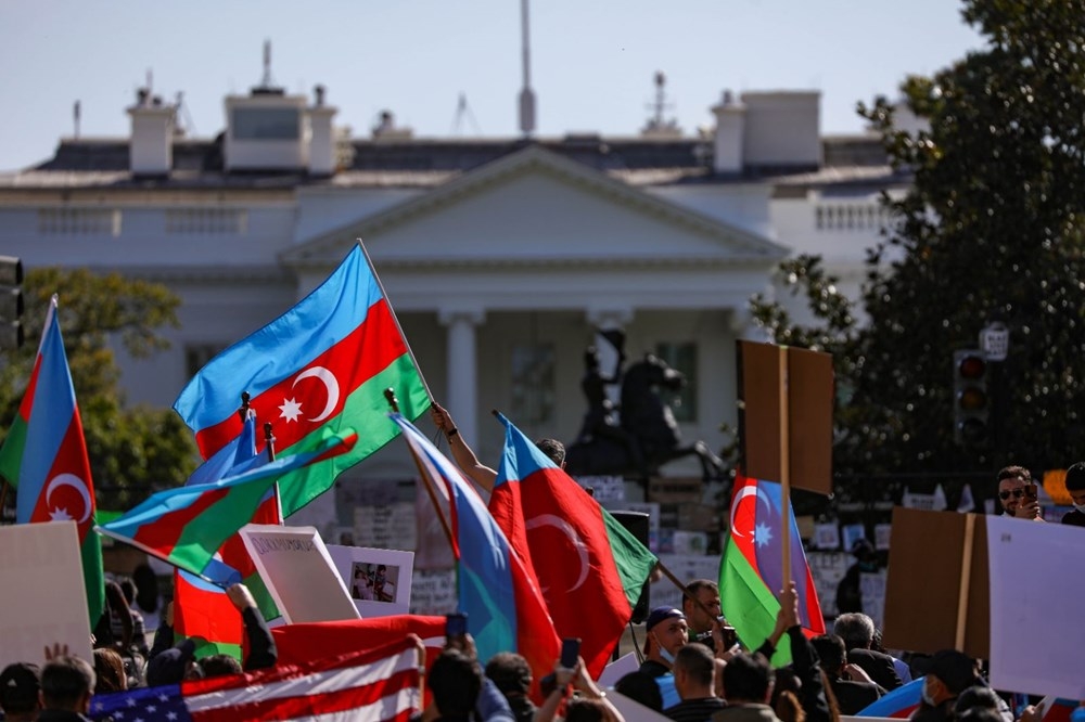 Beyaz Saray önünde Azerbaycan'a destek mitingi! 1