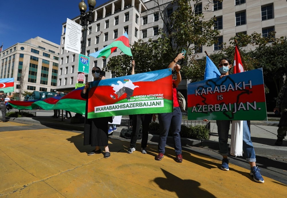 Beyaz Saray önünde Azerbaycan'a destek mitingi! 10