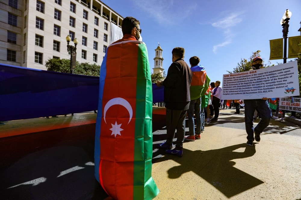 Beyaz Saray önünde Azerbaycan'a destek mitingi! 11