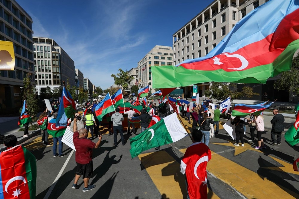 Beyaz Saray önünde Azerbaycan'a destek mitingi! 6