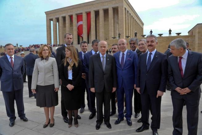 Anıtkabir'deki 23 Nisan törenine bu kareler damga vurdu . 29
