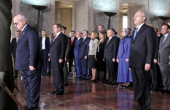 Anıtkabir'deki 23 Nisan törenine bu kareler damga vurdu . 33