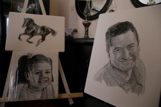 Binlerce iğne ile portreler yapıyor 4