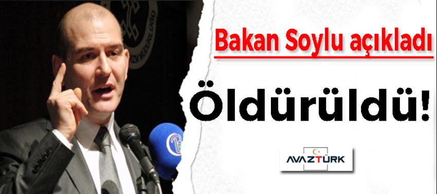 Bakan Süleyman Soylu açıkladı: Öldürüldü