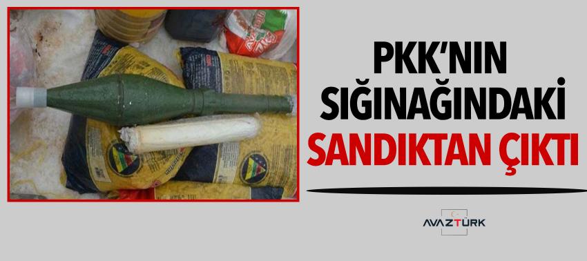 Teröristlerin sığınağındaki sandıktan anti tank roketi çıktı