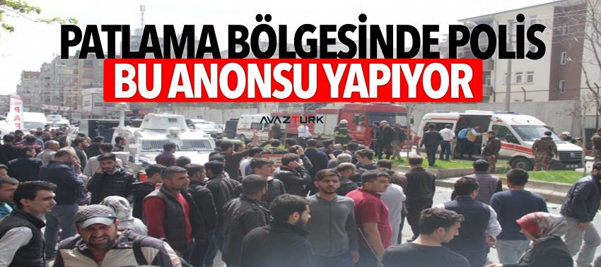 Patlama bölgesinde polis bu anonsu yapıyor