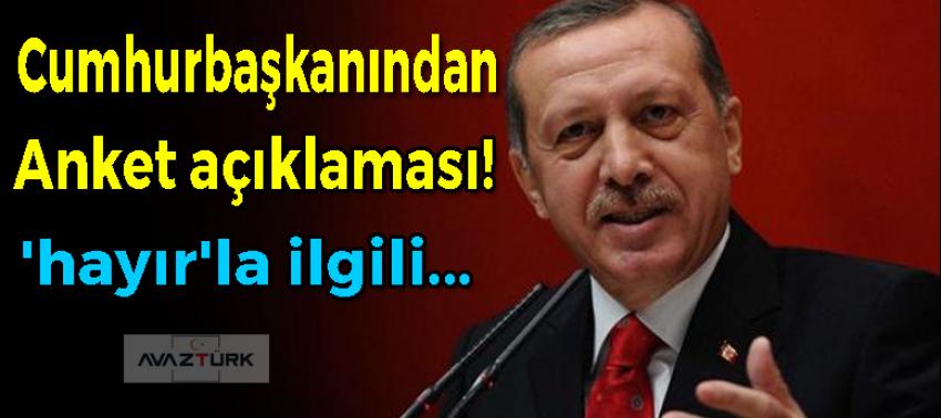 Cumhurbaşkanı Erdoğan'dan anket açıklaması!