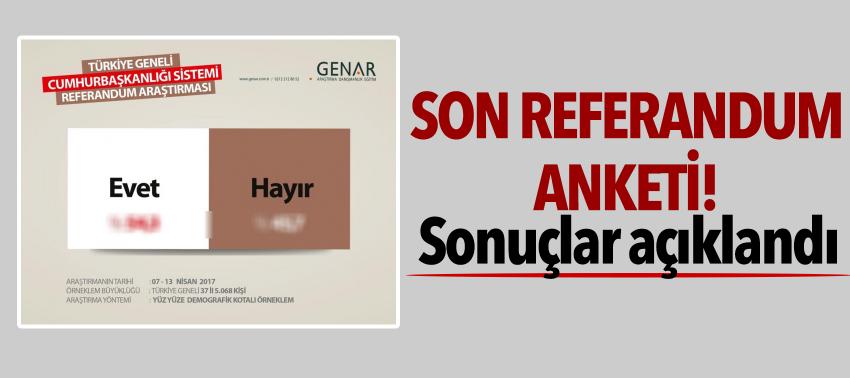 Son referandum anketi! Sonuçlar açıklandı