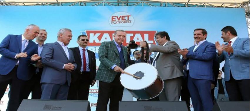 Erdoğan davul çaldı