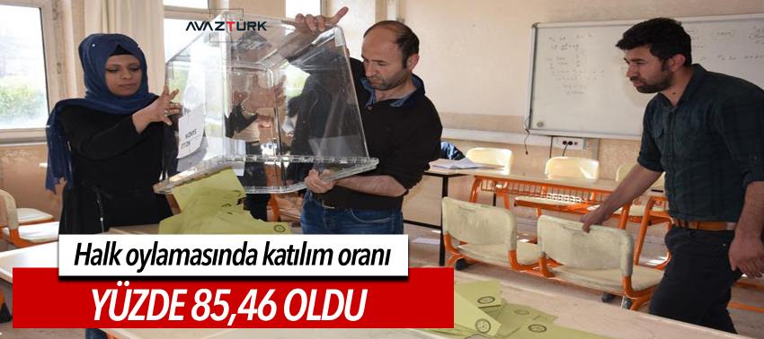 Halk oylamasında katılım oranı yüzde 85,46 oldu