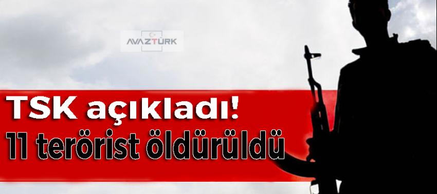TSK: 11 terörist öldürüldü