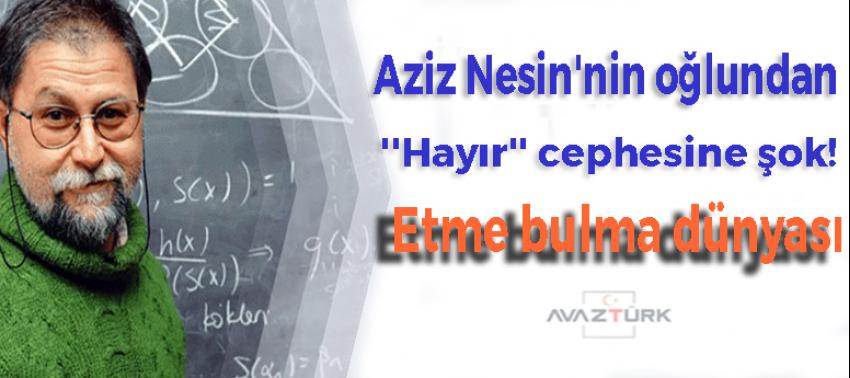 Aziz Nesin'nin oğlundan ''Hayır'' cephesine şok!