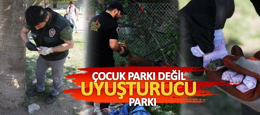 Şok görüntüler! Çocuk parkı değil uyuşturucu parkı