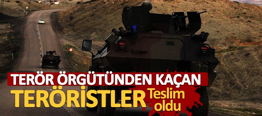 Terör örgütünden kaçan teröristler teslim oldu
