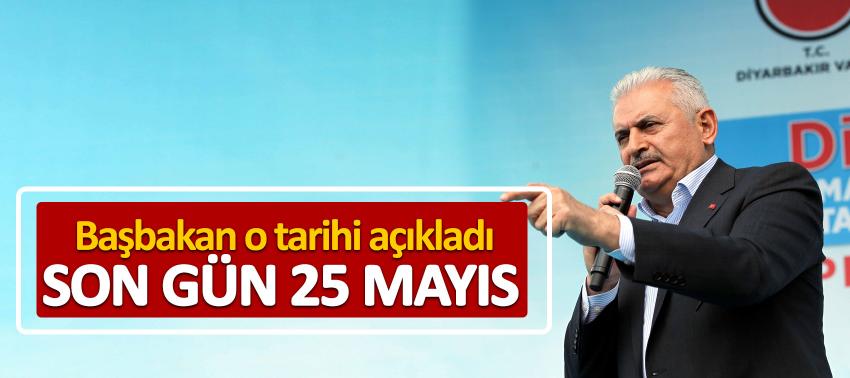Başbakan Yıldırım o tarihi açıkladı