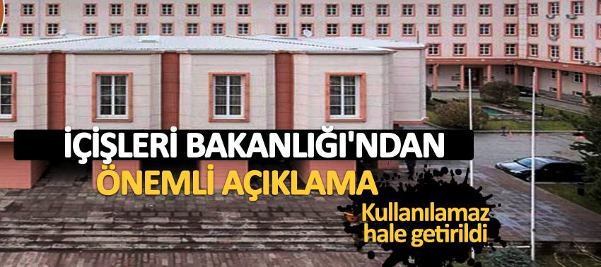 İçişleri Bakanlığı'ndan önemli açıklama