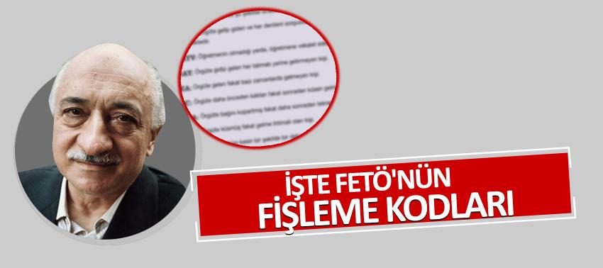 İşte FETÖ'nün fişleme kodları