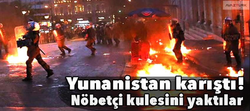 Yunanistan karıştı! Nöbetçi kulesini yaktılar