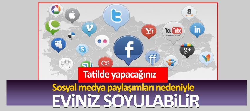 Tatilde yapacağınız sosyal medya paylaşımları nedeniyle eviniz soyulabilir.