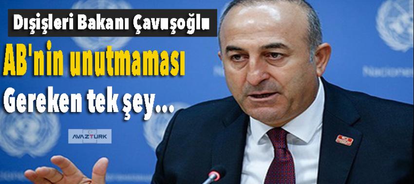 Çavuşoğlu: AB'nin unutmaması gereken şey...