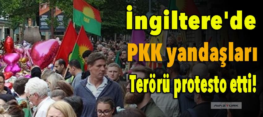 İngiltere'de PKK yandaşları terörü protesto etti!