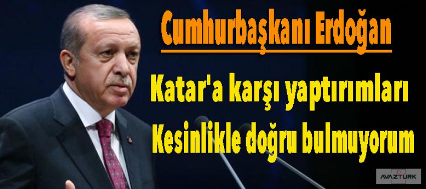 Erdoğan: Katar'a karşı yaptırımları kesinlikle...