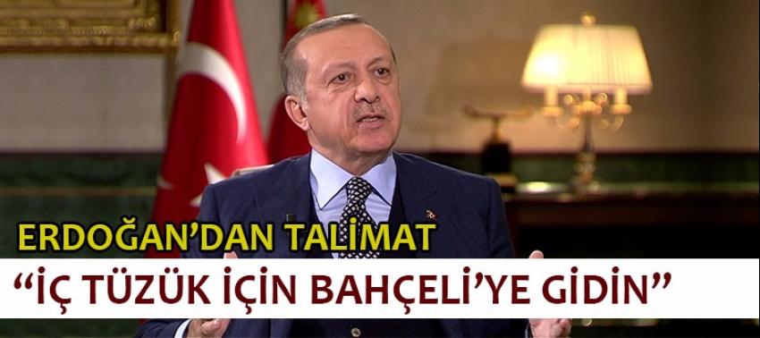 Erdoğan: İç tüzük için Bahçeli’ye gidin