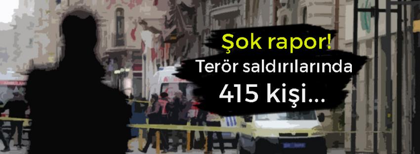 Şok rapor! Terör saldırılarında 415 kişi...