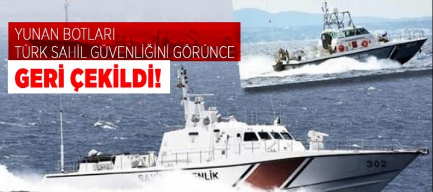 Türk Sahil Güvenliği'ni gören Yunan botları geri çekildi