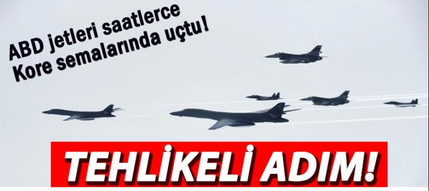 ABD'den tehlikeli adım! Bombardıman uçakları Kore üstünde...