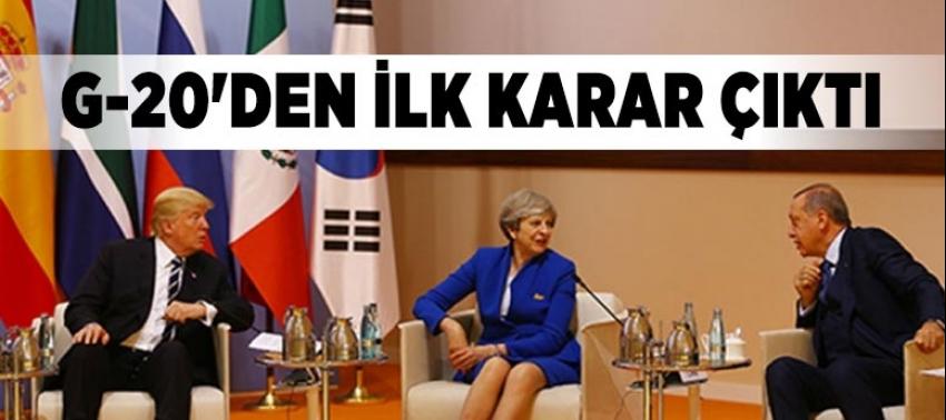 G-20'den ilk karar çıktı