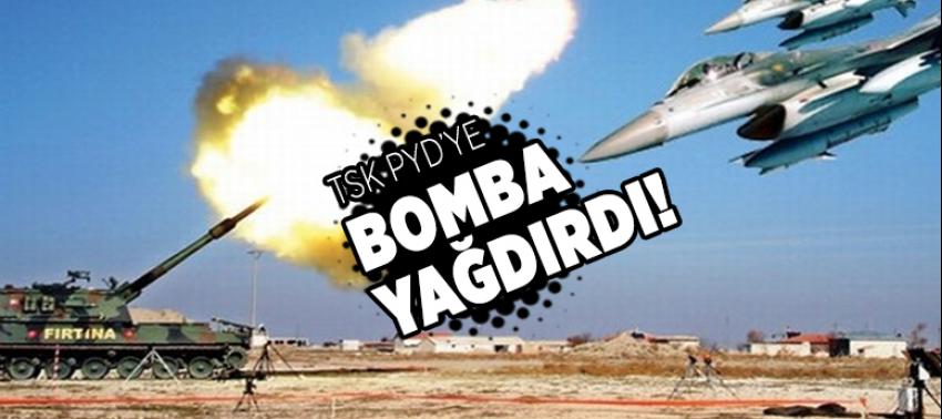 TSK  PYD'ye mevzilerine bomba yağdırdı!