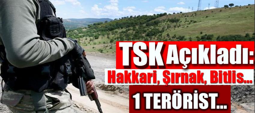TSK açıkladı: Hakkari, Şırnak, Bitlis...