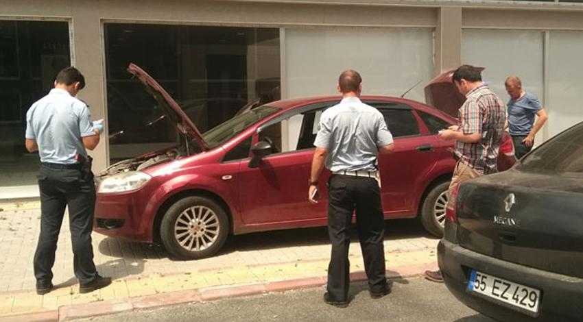 Samsun'da şüpheli otomobil polisi alarma geçirdi
