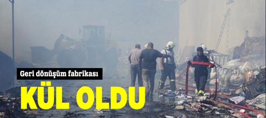 Aydın’da geri dönüşüm fabrikası kül oldu