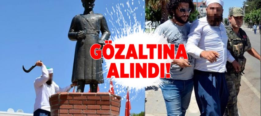 Atatürk heykeline saldıran kişi gözaltına alındı