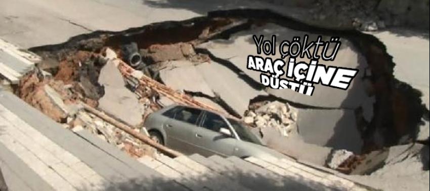 İstanbul'da yol çöktü!