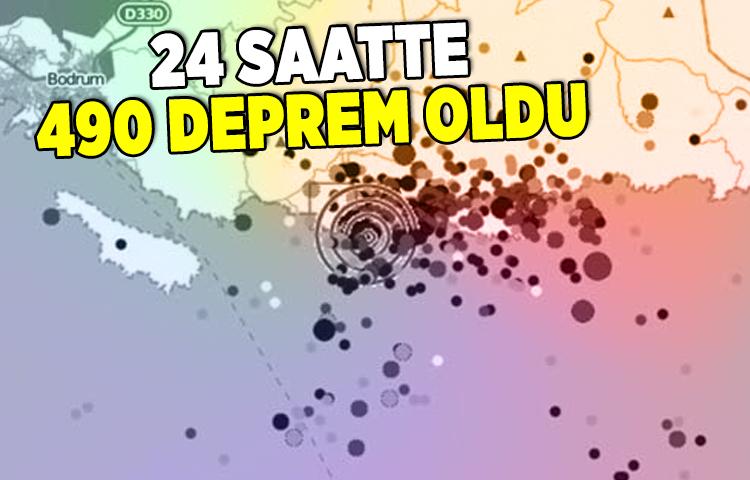 Bodrum'da 24 saatte 490 deprem oldu