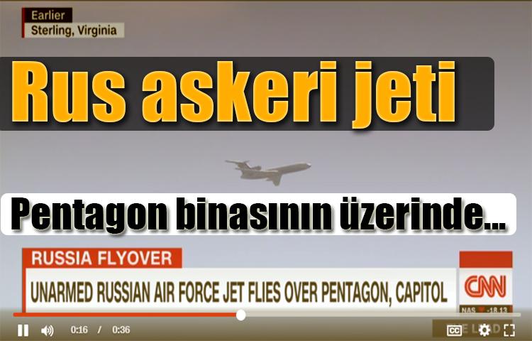 Rus askeri jeti Pentagon binasının üzerinde