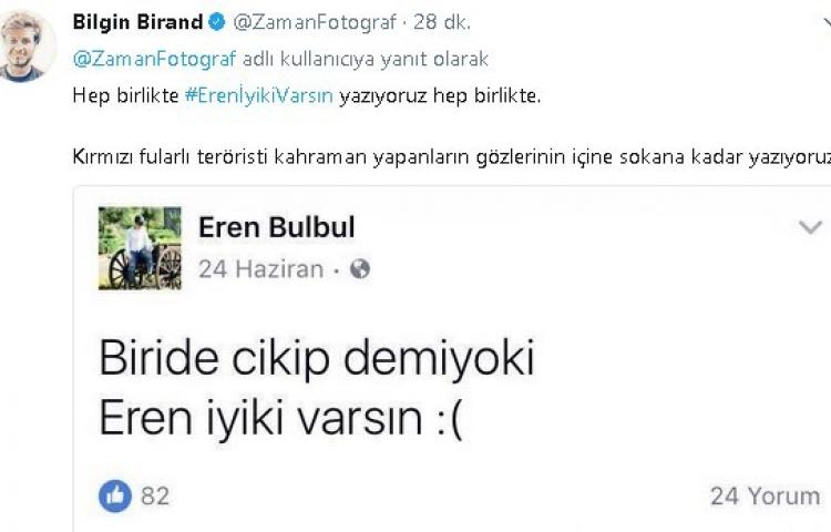 Şehit Eren'den duygulandıran paylaşım