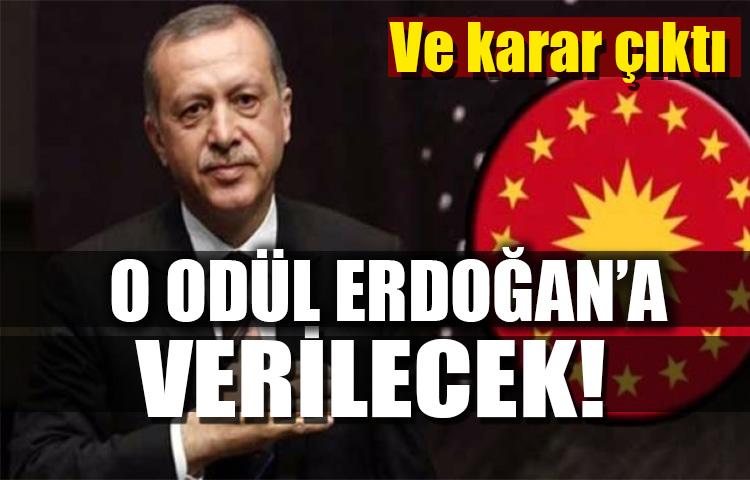 Karar çıktı! O ödül Erdoğan'a verilecek