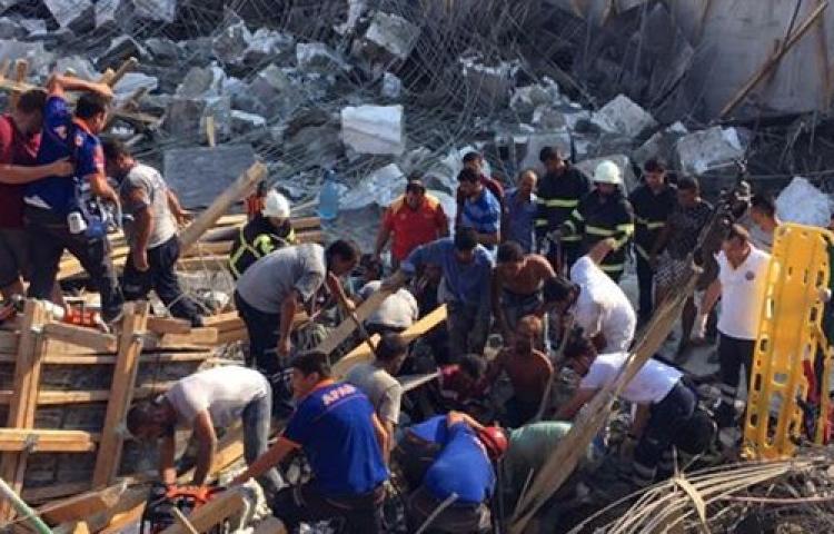 Okul inşaatında göçük: 1 ölü, 3 yaralı