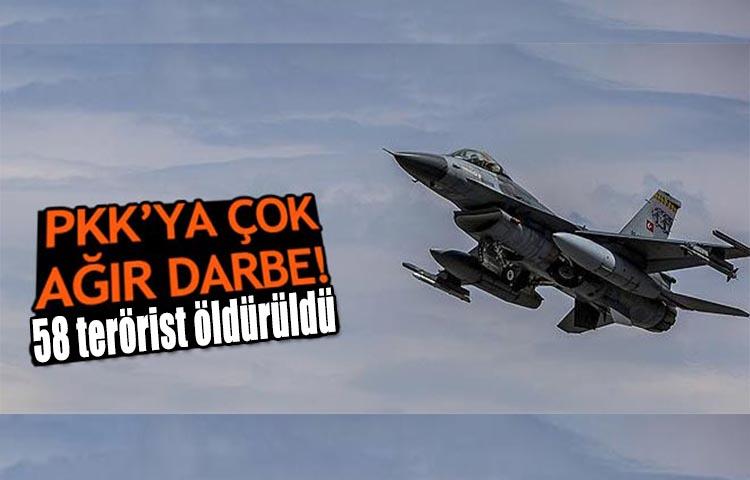 TSK'dan PKK'ya ağır darbe! 58 terörist öldürüldü
