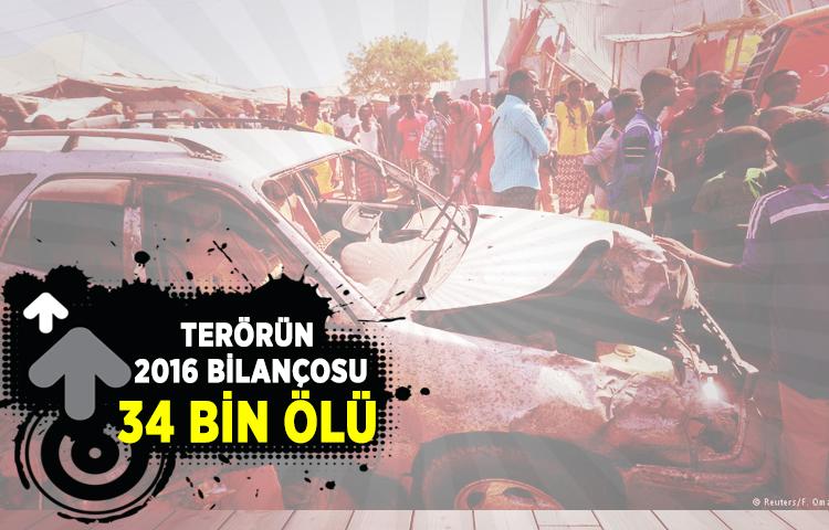 Terörün 2016 bilançosu: 34 bin ölü