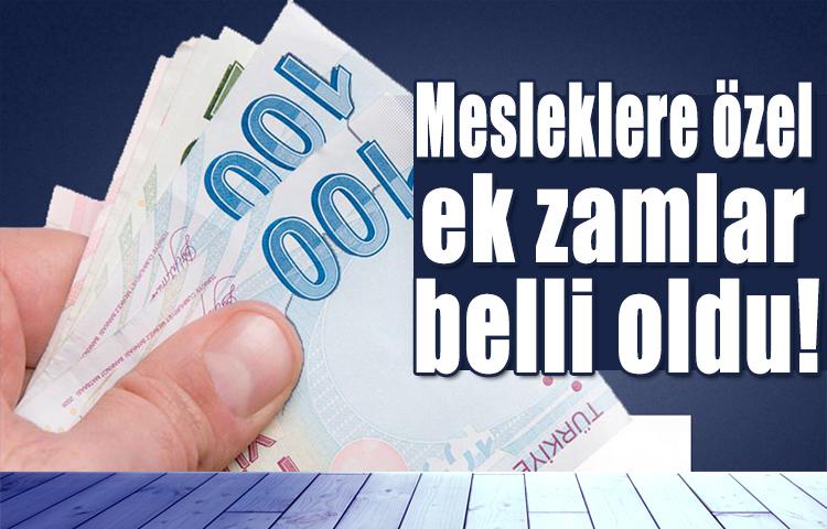 Mesleklere özel ek zamlar belli oldu