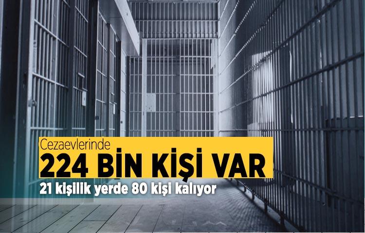 Cezaevlerinde 224 bin kişi var