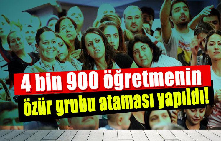 4 bin 900 öğretmenin özür grubu ataması yapıldı