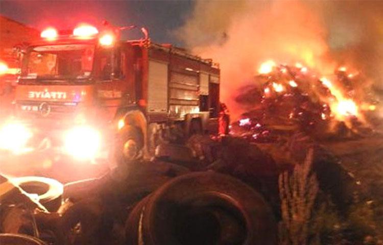 TIR alev alev yandı