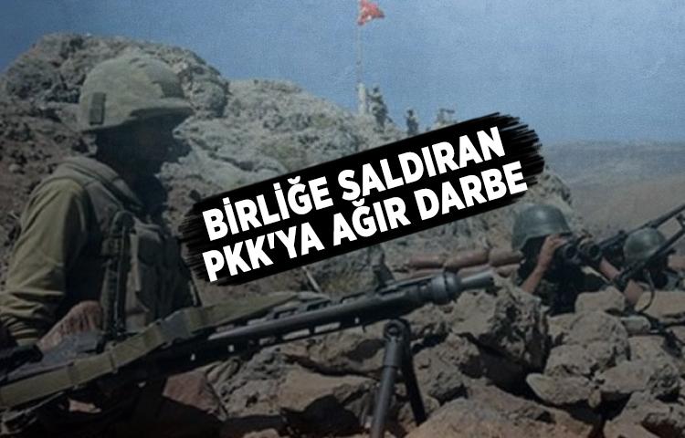 Birliğe saldıran PKK'ya ağır darbe